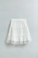 EMBROIDERED TULLE MIDI SKIRT