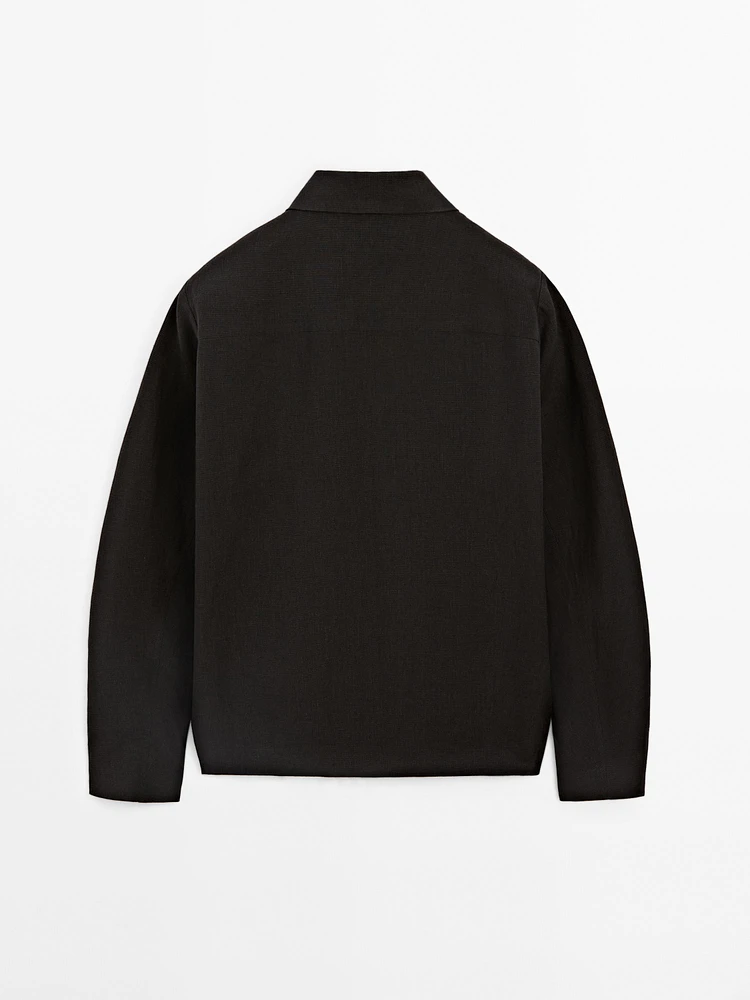Blouson pied-de-poule 100 % lin