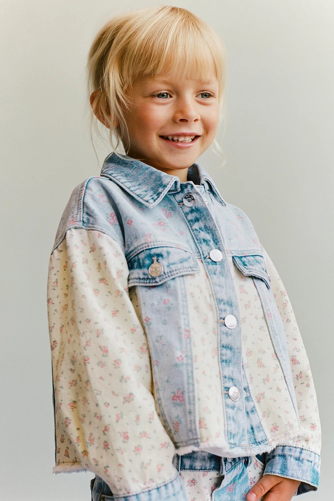 PATCHWORK FLORAL DENIM JACKET