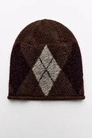 ARGYLE KNIT BEANIE