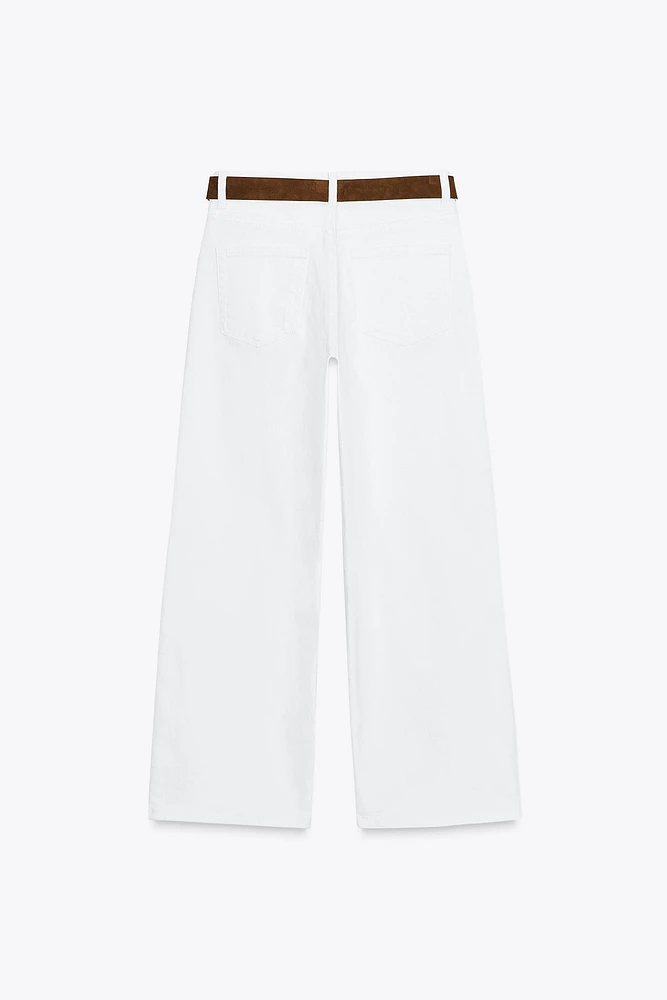 Z1975 HIGH-WAISTED BELTED CULOTTE JEANS