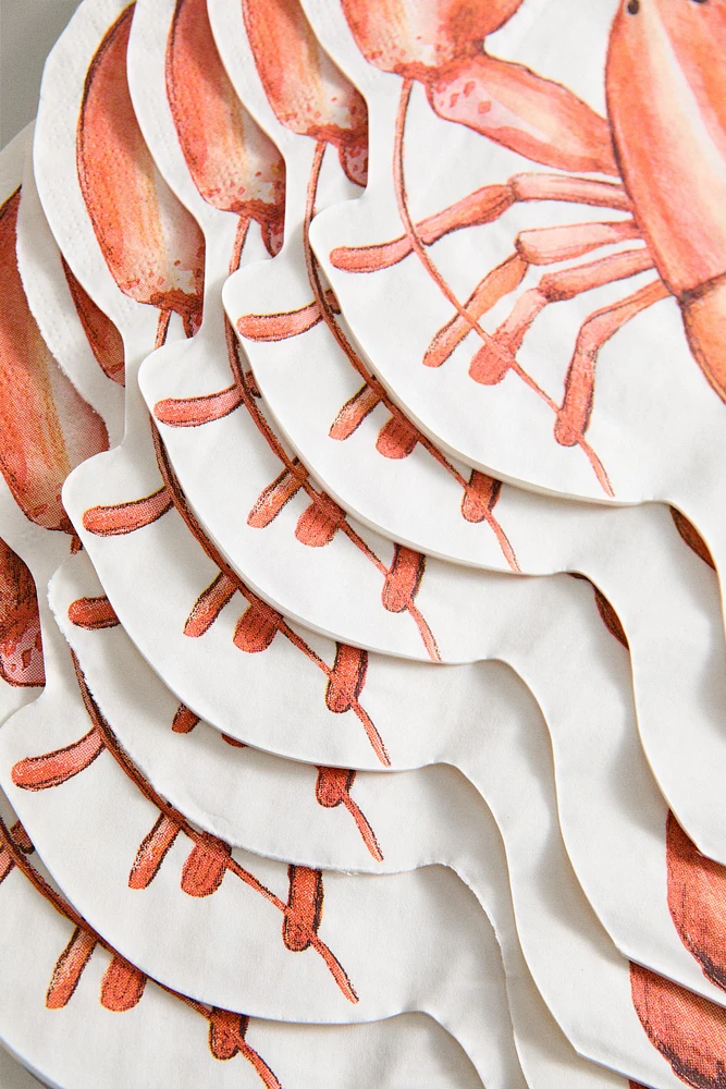 LOT 20 SERVIETTES DE TABLE PAPIER LANGOUSTE