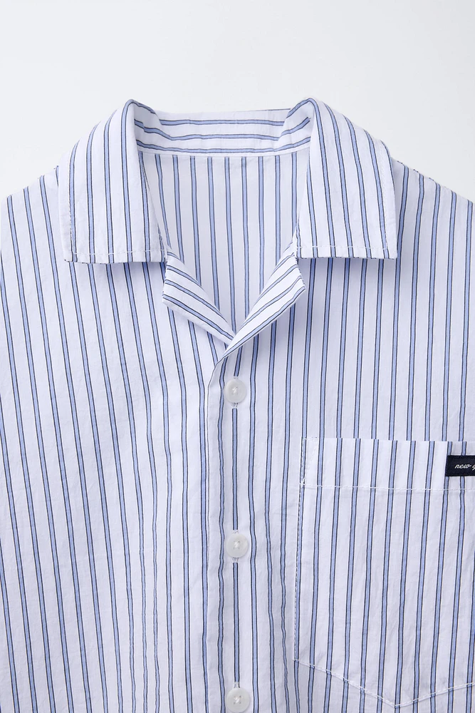 STRIPED SPREAD COLLAR SHIRT