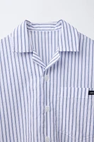 STRIPED SPREAD COLLAR SHIRT