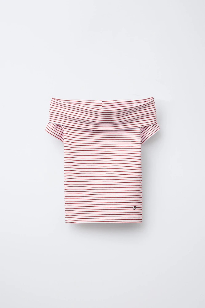 T-SHIRT ÉPAULES DÉNUDÉES RAYURES