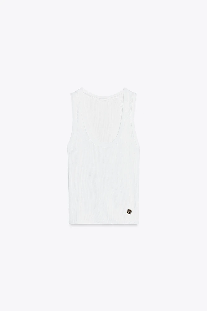 SLEEVELESS RIBBED TOP