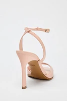 CRACKLED EFFECT HEELED SANDALS