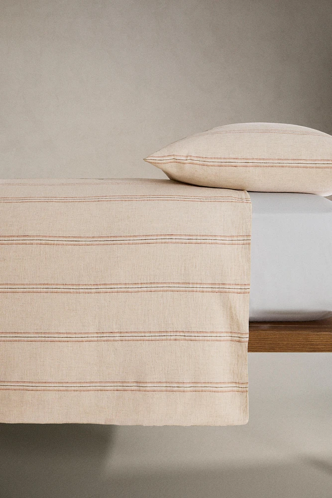 DYED THREAD STRIPED DUVET COVER