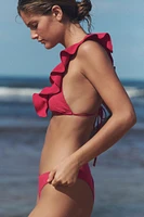 RUFFLED TRIANGLE BIKINI TOP