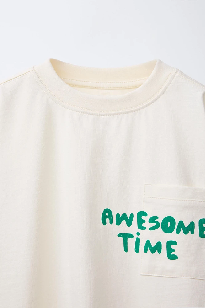 POCKET T-SHIRT WITH TEXT