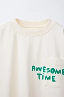 POCKET T-SHIRT WITH TEXT