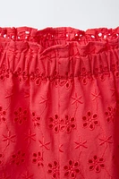 BERMUDA HIGH WAIST FLEURS BRODÉES
