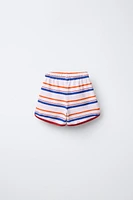 STRIPED TERRY SHORTS