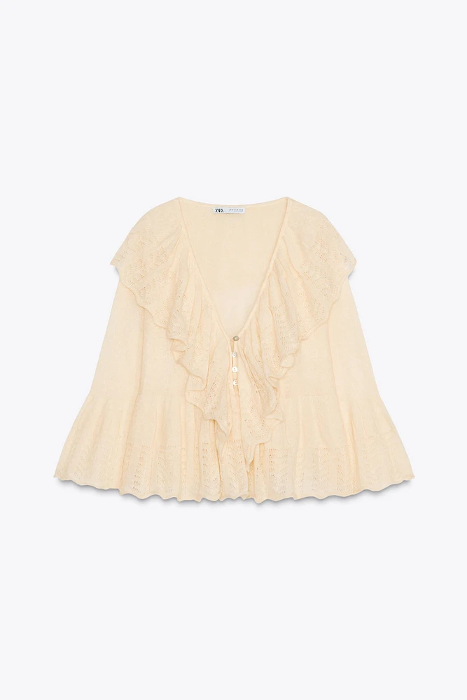 RUFFLED KNIT TOP