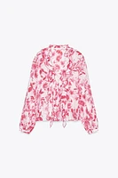 RUFFLED PRINT BLOUSE