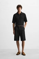 VISCOSE - LINEN POLO SHIRT