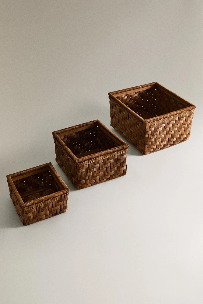 CORBEILLE CARRÉE BOIS