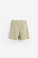 TEXTURED EMBROIDERED SHORTS