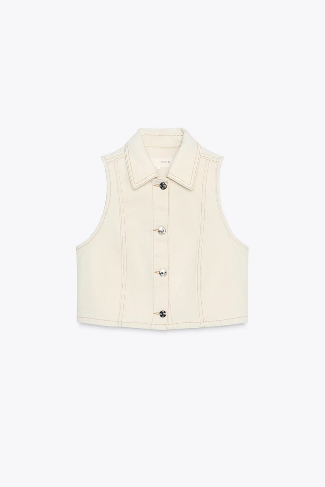 GILET COURT EN JEAN Z1975