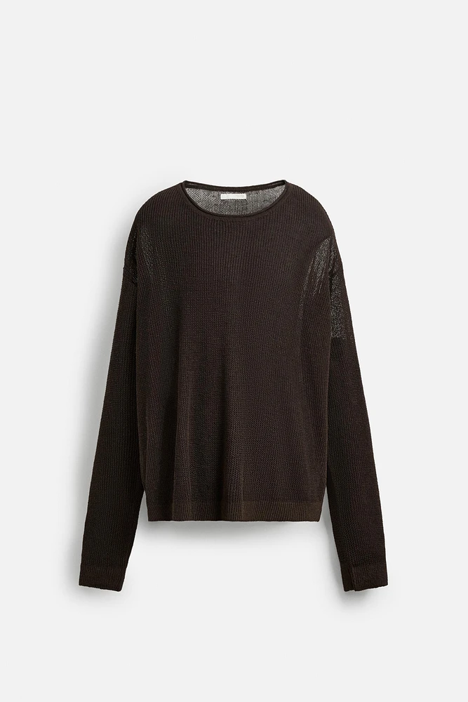 PULL STRUCTURÉ MÉLANGE LIN
