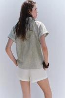 CHEMISE À RAYURES NŒUD AVEC LIN