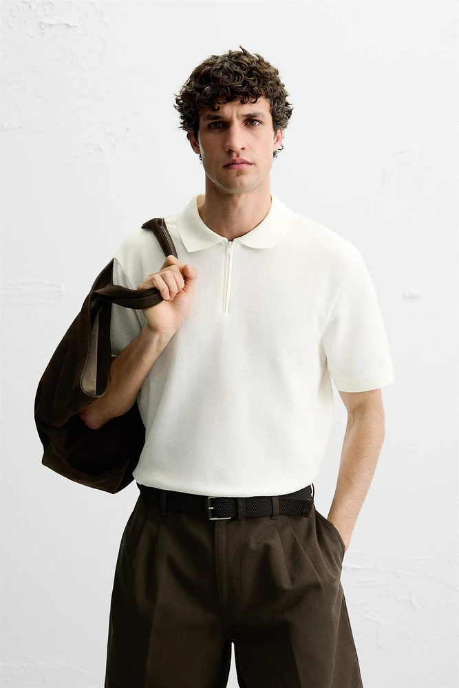 POLO À COL ZIPPÉ