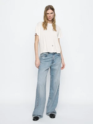 Jean large taille haute