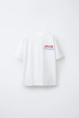 EMBROIDERED TEXT T-SHIRT