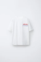EMBROIDERED TEXT T-SHIRT