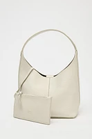 GRAINED LEATHER BUCKET BAG