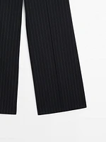 Pantalon à rayures tennis en laine mélangée