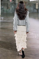 RUFFLED FLOWY BLOUSE