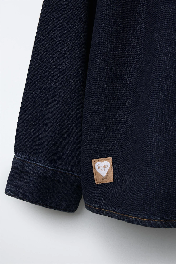 LABEL DENIM OVERSHIRT