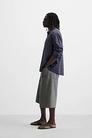 COTTON - LINEN PLAID SHIRT