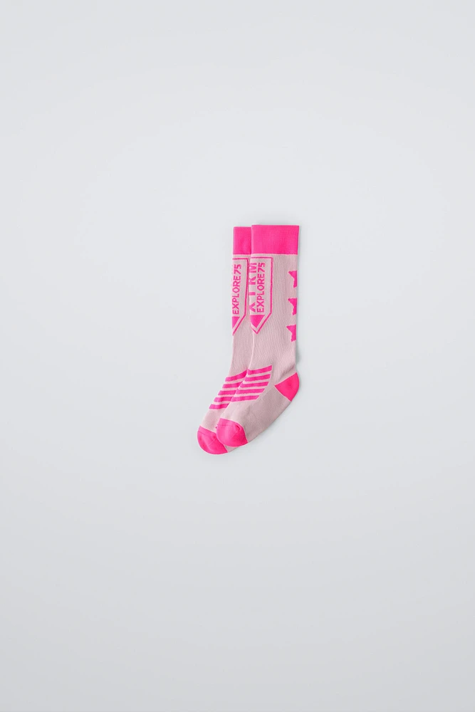 CHAUSSETTE HAUTE EN COTON COLLECTION SKI