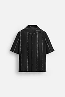 CONTRAST EMBROIDERY SHIRT