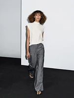 Mid-rise wide-leg trousers