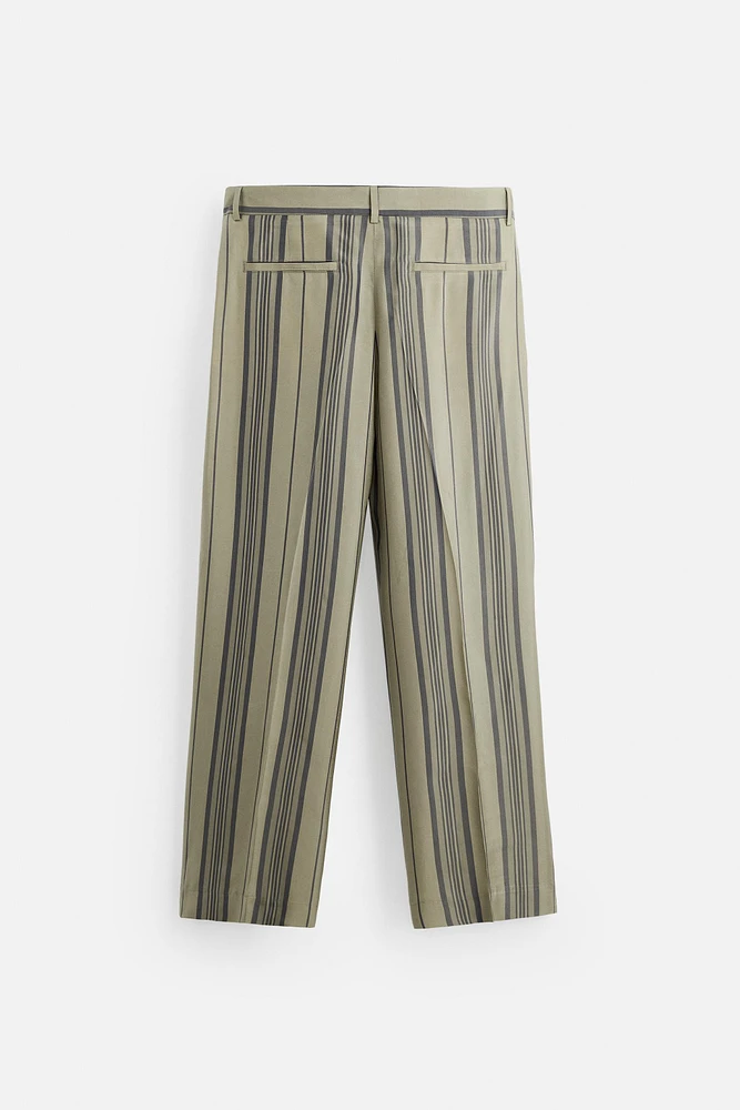 LIMITED EDITION 100% CUPRO STRIPED PANTS