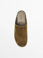 Split-leather slippers