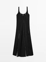Long flowing linen blend dress
