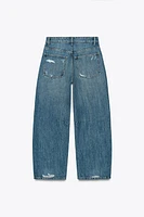 JEAN TRF BAGGY BALLOON DÉCHIRURES TAILLE NORMALE