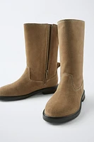 SPLIT LEATHER BOOTS