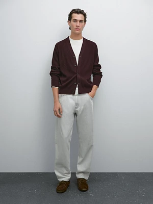 Cardigan texturé 100 % coton