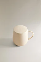 PLAIN STONEWARE TEACUP WITH LID