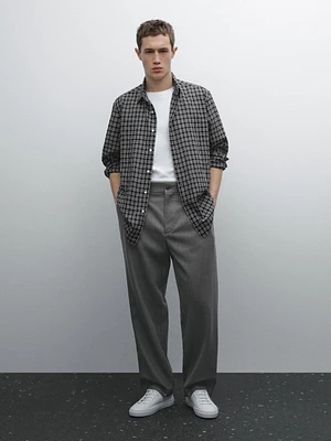 Chemise à carreaux regular fit en coton mélangé