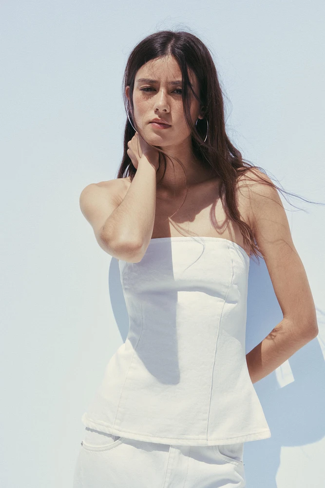 TOP BANDEAU DENIM TRF
