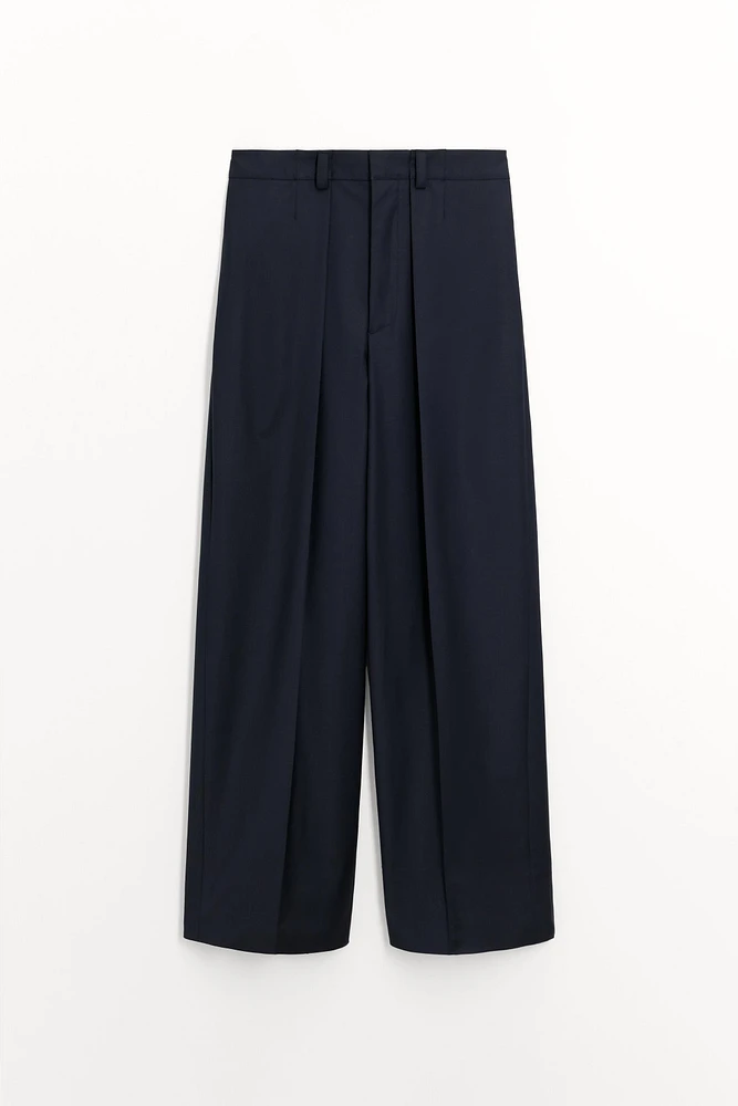 WOOL BLEND PLEATED PANTS ZW COLLECTION