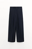 WOOL BLEND PLEATED PANTS ZW COLLECTION