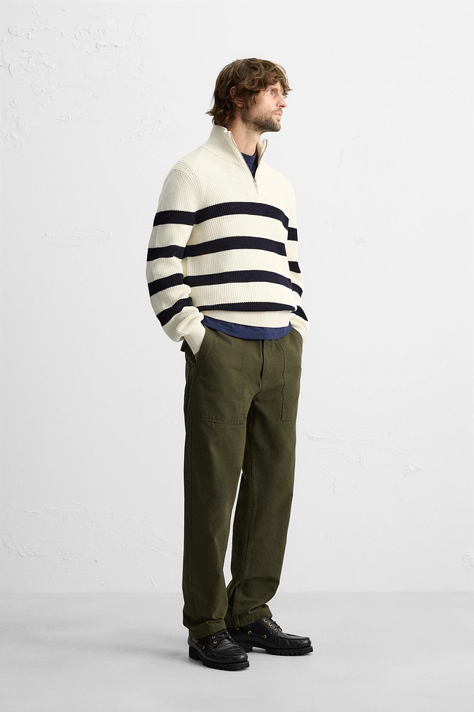 BASIC QUARTER-ZIP SWEATER