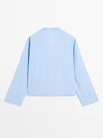 Blouse lin coutures apparentes